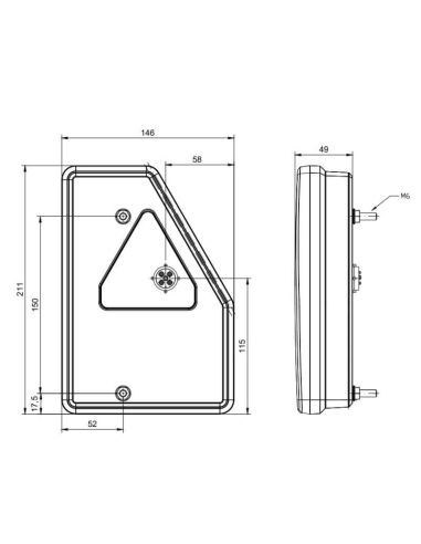 Feu arrière LED rectangulaire avec...