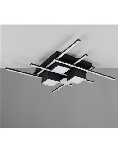 Luminária de teto LED quadrada ROGER com função de memória, regulável, 35 W, 4050 lm, 2700 - 6500 K, IP20