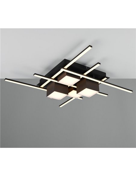 Luminária de teto LED quadrada ROGER com função de memória, regulável, 35 W, 4050 lm, 2700 - 6500 K, IP20