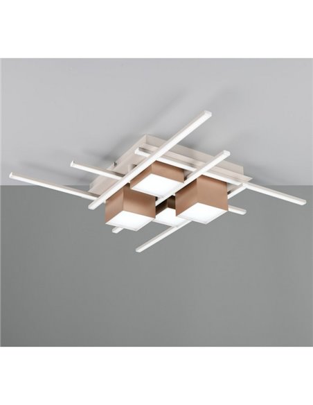 Luminária de teto LED quadrada ROGER com controle remoto e dimerizável 35W 4050lm 2700 - 6500K IP20