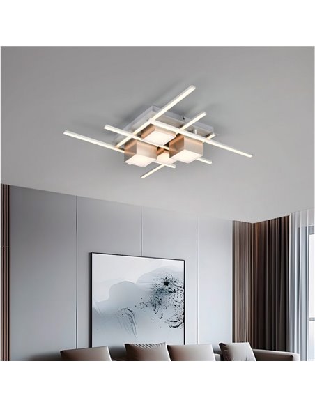 Plafón de techo LED cuadrado ROGER con mando a distancia y regulable 35W 4050lm 2700 - 6500K IP20 