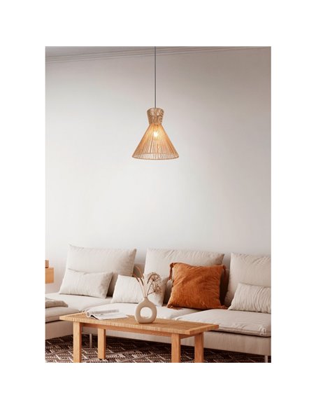 Plafonnier avec abat-jour en papier tressé ROSALIE, ampoule excl. 1x E27 max. 28W IP20