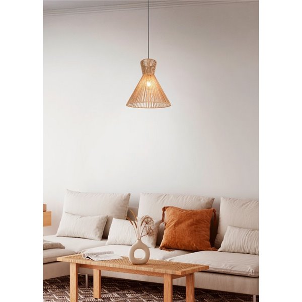 Plafonnier avec abat-jour en papier tressé ROSALIE, ampoule excl. 1x E27 max. 28W IP20