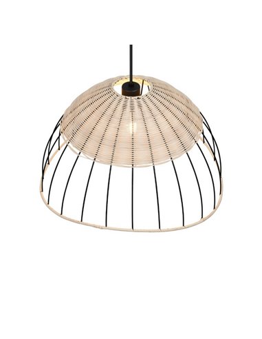 Plafonnier SANDRINE avec abat-jour en maille et rotin, hauteur réglable, ampoule exclue. 1x E27 max. 28W IP20