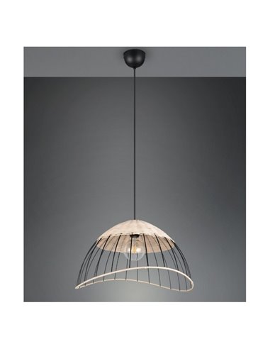 Plafonnier SANDRINE avec abat-jour en maille et rotin, hauteur réglable, ampoule exclue. 1x E27 max. 28W IP20