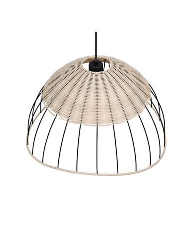 Plafonnier SANDRINE avec abat-jour en maille et rotin, hauteur réglable, ampoule exclue. 1x E27 max. 28W IP20