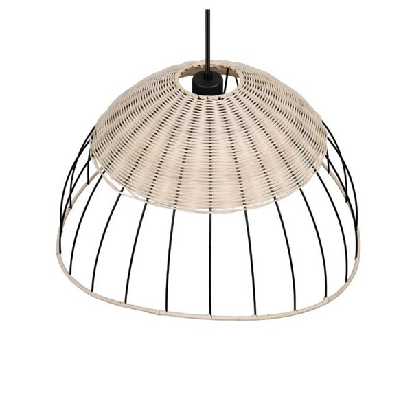 Luminária de teto SANDRINE com cúpula de malha e vime, altura ajustável, lâmpada excl. 1x E27 máx. 28 W IP20