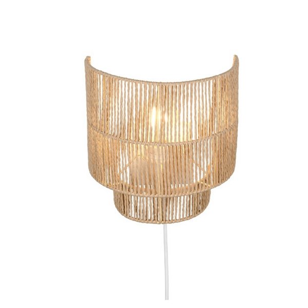 Applique murale SATNA finition naturelle, interrupteur intégré, ampoule exclue. 1x E27 max. 25 W IP20