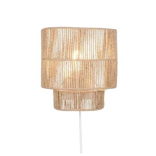 Applique murale SATNA finition naturelle, interrupteur intégré, ampoule exclue. 1x E27 max. 25 W IP20