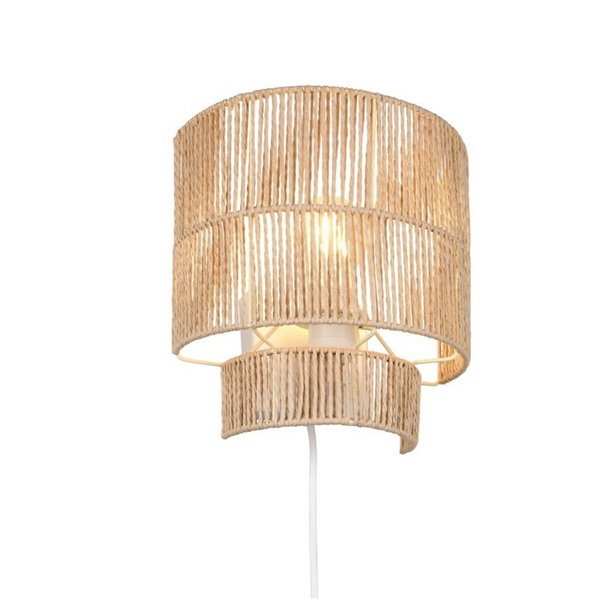 Applique murale SATNA finition naturelle, interrupteur intégré, ampoule exclue. 1x E27 max. 25 W IP20