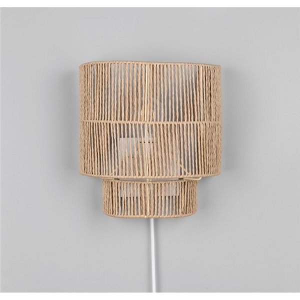 Applique murale SATNA finition naturelle, interrupteur intégré, ampoule exclue. 1x E27 max. 25 W IP20