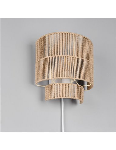 Applique murale SATNA finition naturelle, interrupteur intégré, ampoule exclue. 1x E27 max. 25 W IP20