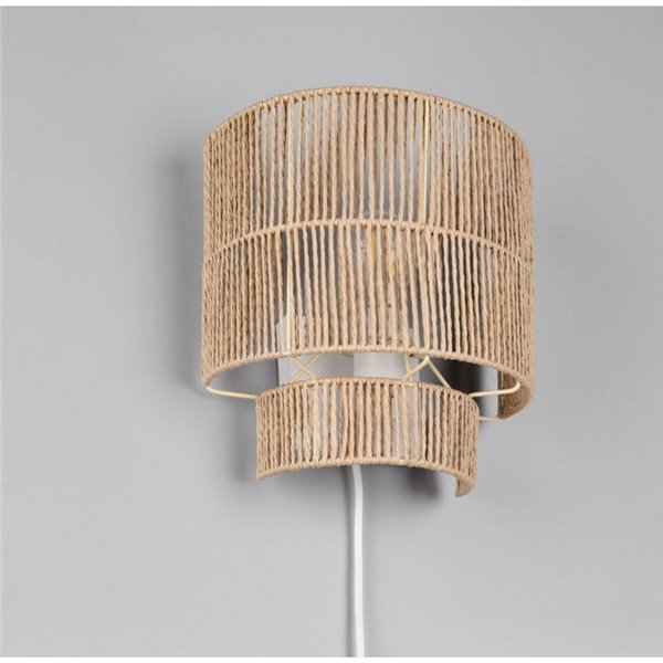 Applique murale SATNA finition naturelle, interrupteur intégré, ampoule exclue. 1x E27 max. 25 W IP20