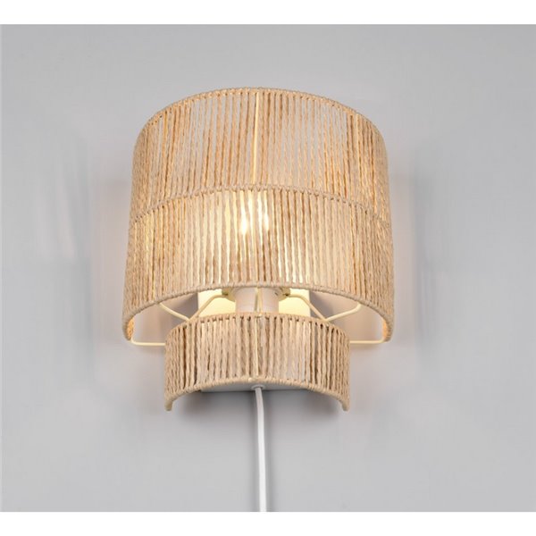 Applique murale SATNA finition naturelle, interrupteur intégré, ampoule exclue. 1x E27 max. 25 W IP20