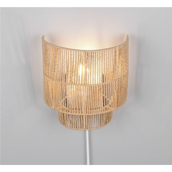 Applique murale SATNA finition naturelle, interrupteur intégré, ampoule exclue. 1x E27 max. 25 W IP20