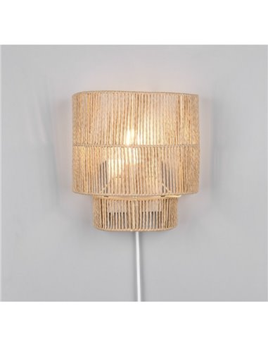 Aplique de pared acabado natural SATNA interruptor integrado bombilla excl. 1x E27 max. 25W IP20