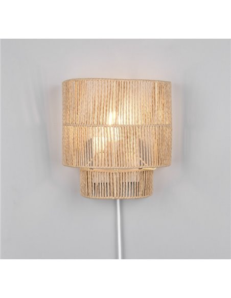 Aplique de pared acabado natural SATNA interruptor integrado bombilla excl. 1x E27 max. 25W IP20