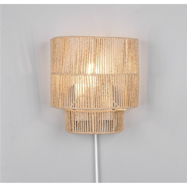 Applique murale SATNA finition naturelle, interrupteur intégré, ampoule exclue. 1x E27 max. 25 W IP20