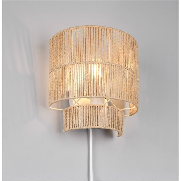 Applique murale SATNA finition naturelle, interrupteur intégré, ampoule exclue. 1x E27 max. 25 W IP20