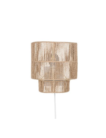 Aplique de pared acabado natural SATNA interruptor integrado bombilla excl. 1x E27 max. 25W IP20