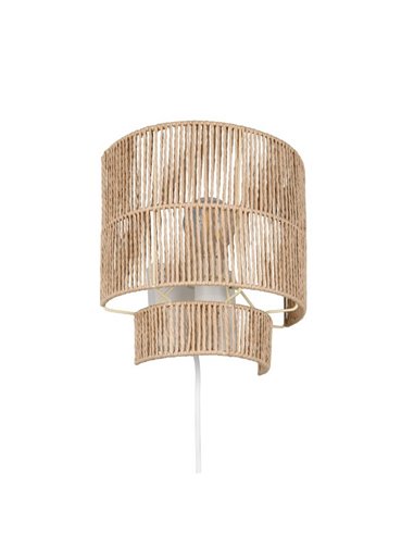 Aplique de pared acabado natural SATNA interruptor integrado bombilla excl. 1x E27 max. 25W IP20