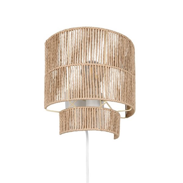 Applique murale SATNA finition naturelle, interrupteur intégré, ampoule exclue. 1x E27 max. 25 W IP20