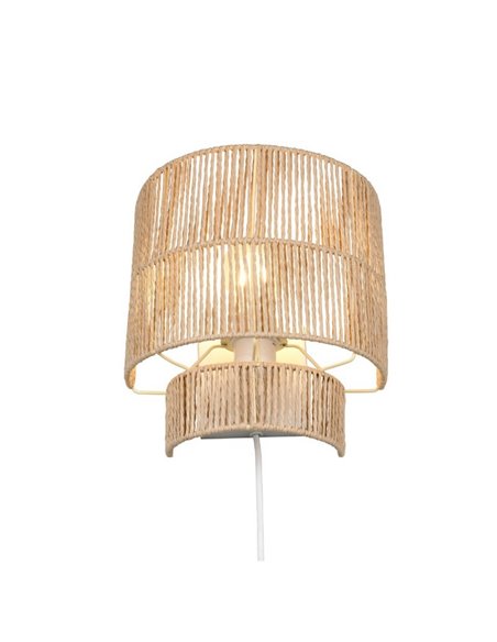 Aplique de pared acabado natural SATNA interruptor integrado bombilla excl. 1x E27 max. 25W IP20