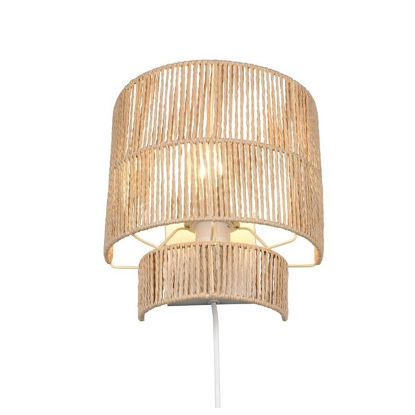 Applique murale SATNA finition naturelle, interrupteur intégré, ampoule exclue. 1x E27 max. 25 W IP20