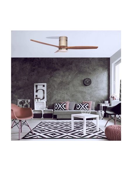 Ventilador com luz LED, madeira escura YEN, 15W 1500Lm CCT