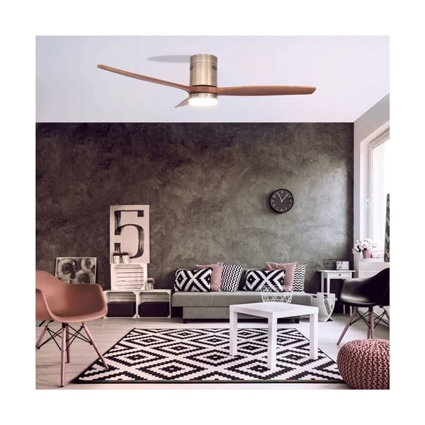 Ventilador con luz LED, madera oscura YEN, 15W 1500Lm CCT