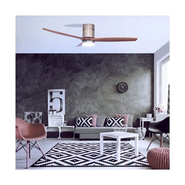 Ventilador con luz LED, madera oscura YEN, 15W 1500Lm CCT