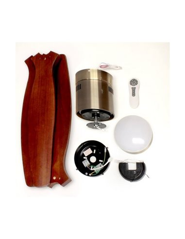 Ventilateur avec lumière LED, bois foncé YEN, 15W 1500Lm CCT