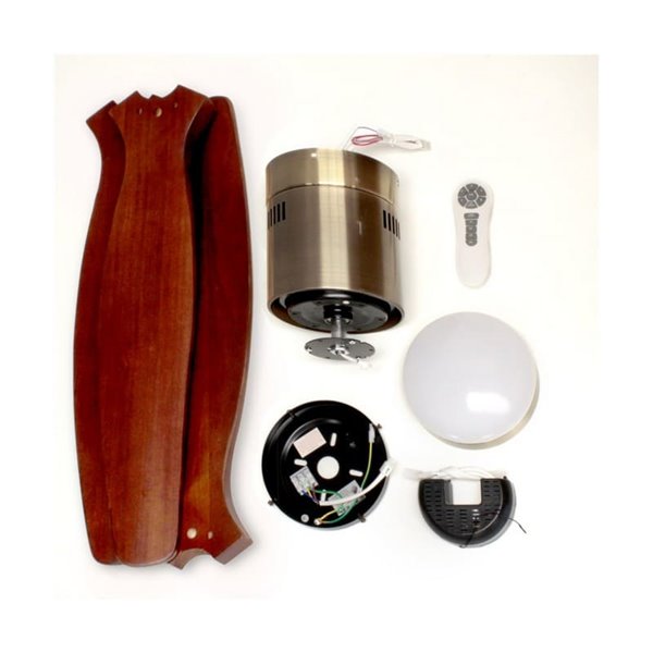 Ventilador con luz LED, madera oscura YEN, 15W 1500Lm CCT