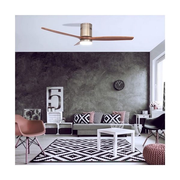 Ventilador con luz LED, madera oscura YEN, 15W 1500Lm CCT