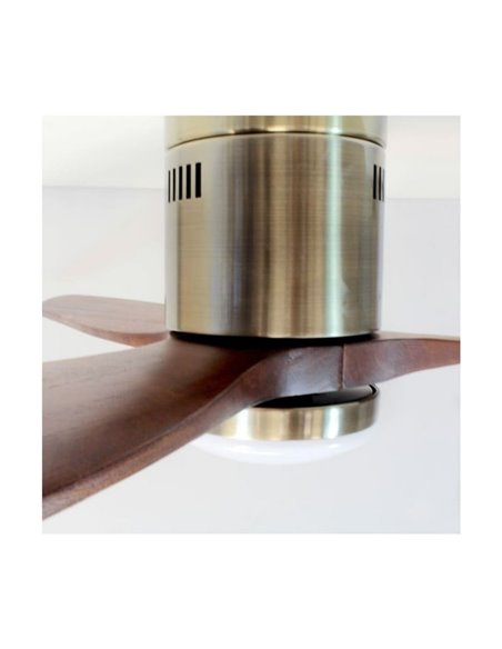 Ventilador com luz LED, madeira escura YEN, 15W 1500Lm CCT