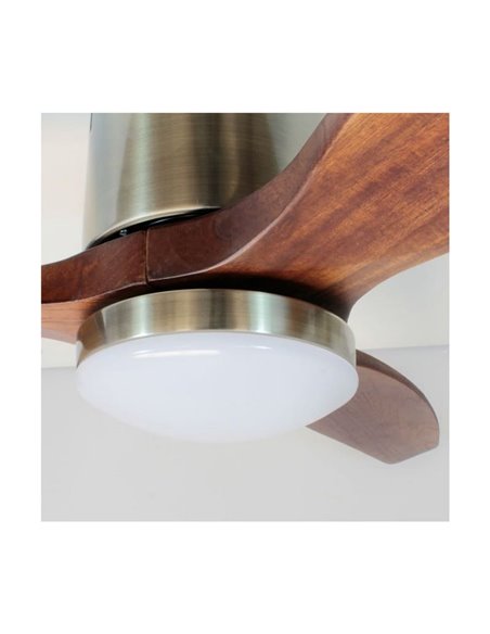 Ventilador com luz LED, madeira escura YEN, 15W 1500Lm CCT