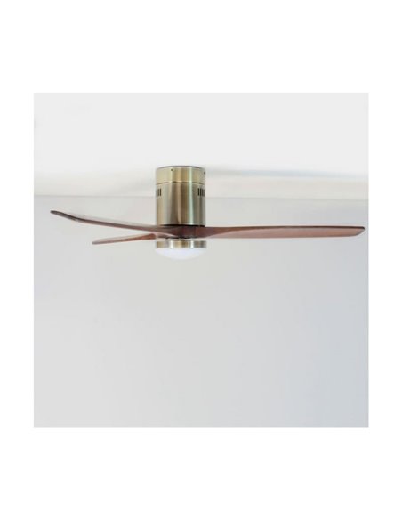 Ventilateur avec lumière LED, bois foncé YEN, 15W 1500Lm CCT