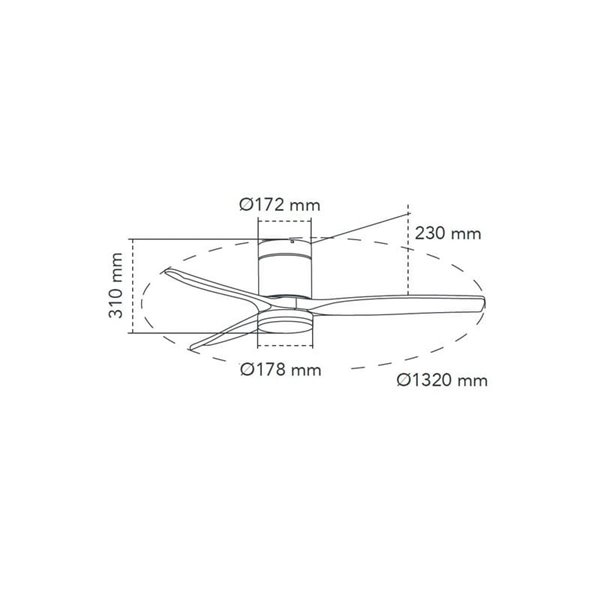 Ventilador con luz LED, madera oscura YEN, 15W 1500Lm CCT