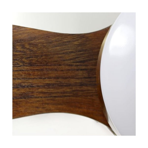 Ventilador con luz LED, madera oscura YEN, 15W 1500Lm CCT