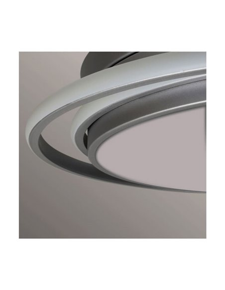 Ventilateur LED ANTILA à pales pliables, argenté, 60 W, 6 000 lm, CCT Dim