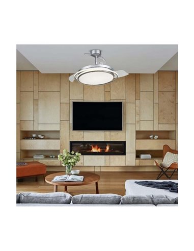 Ventilador LED con aspas plegables ANTILA plata, 60W 6000Lm CCT Dim