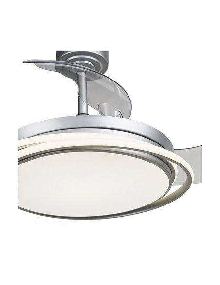Ventilador LED con aspas plegables ANTILA plata, 60W 6000Lm CCT Dim