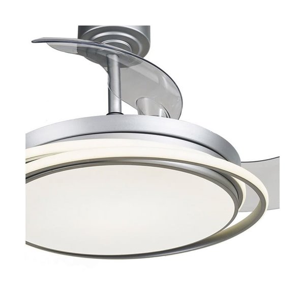 Ventilador LED con aspas plegables ANTILA plata, 60W 6000Lm CCT Dim