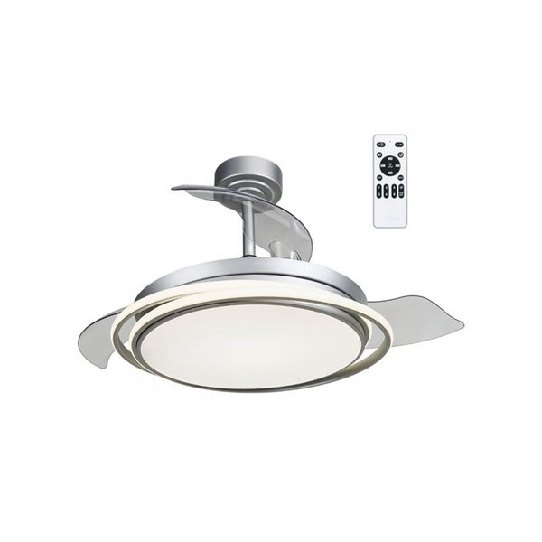 Ventilador LED con aspas plegables ANTILA plata, 60W 6000Lm CCT Dim