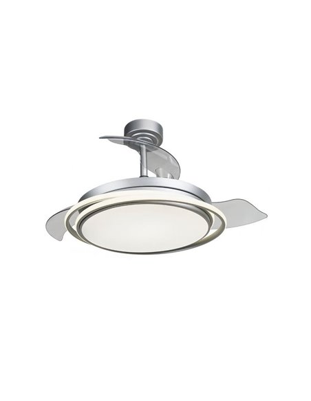 Ventilador LED con aspas plegables ANTILA plata, 60W 6000Lm CCT Dim