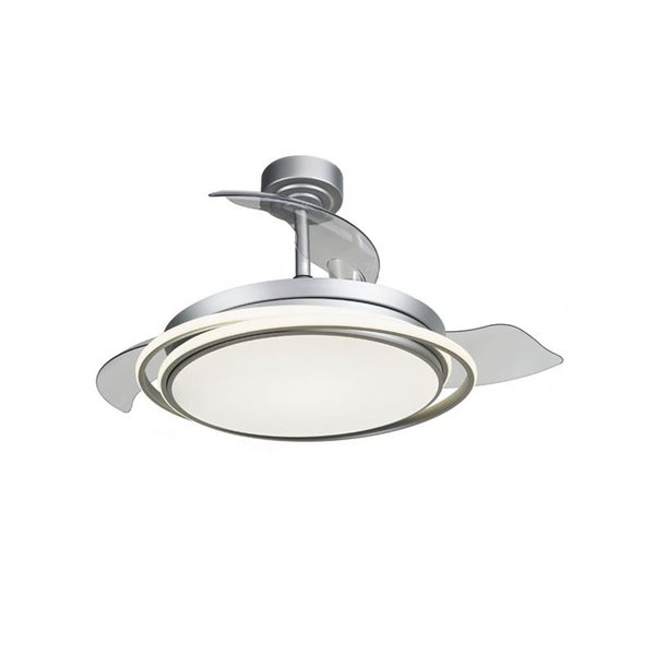Ventilador LED con aspas plegables ANTILA plata, 60W 6000Lm CCT Dim
