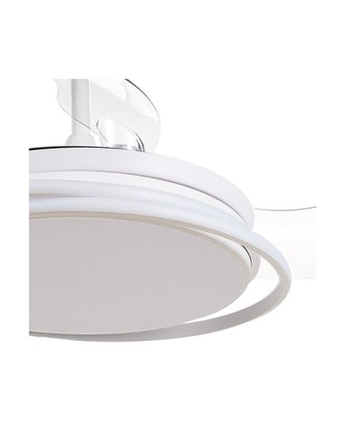 Ventilateur LED ANTILA à pales repliables, blanc, 60 W, 6 000 lm, CCT Dim