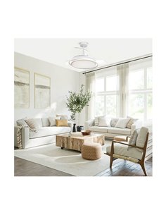 Ventilador ANTILA LED com pás dobráveis, branco, 60W, 6000Lm, CCT Dim 2