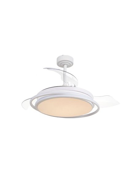 Ventilateur LED ANTILA à pales repliables, blanc, 60 W, 6 000 lm, CCT Dim