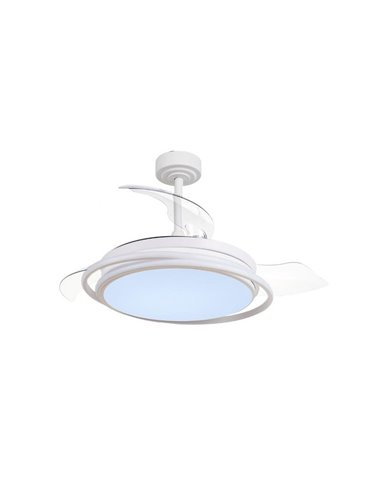 Ventilateur LED ANTILA à pales repliables, blanc, 60 W, 6 000 lm, CCT Dim